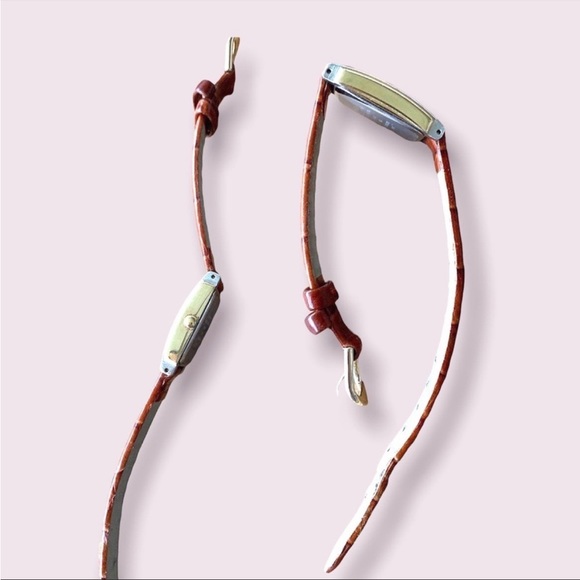 Retro Watch Women’s Tank Wristwatch Leather Strap Band Anne Klein - Picture 6 of 10